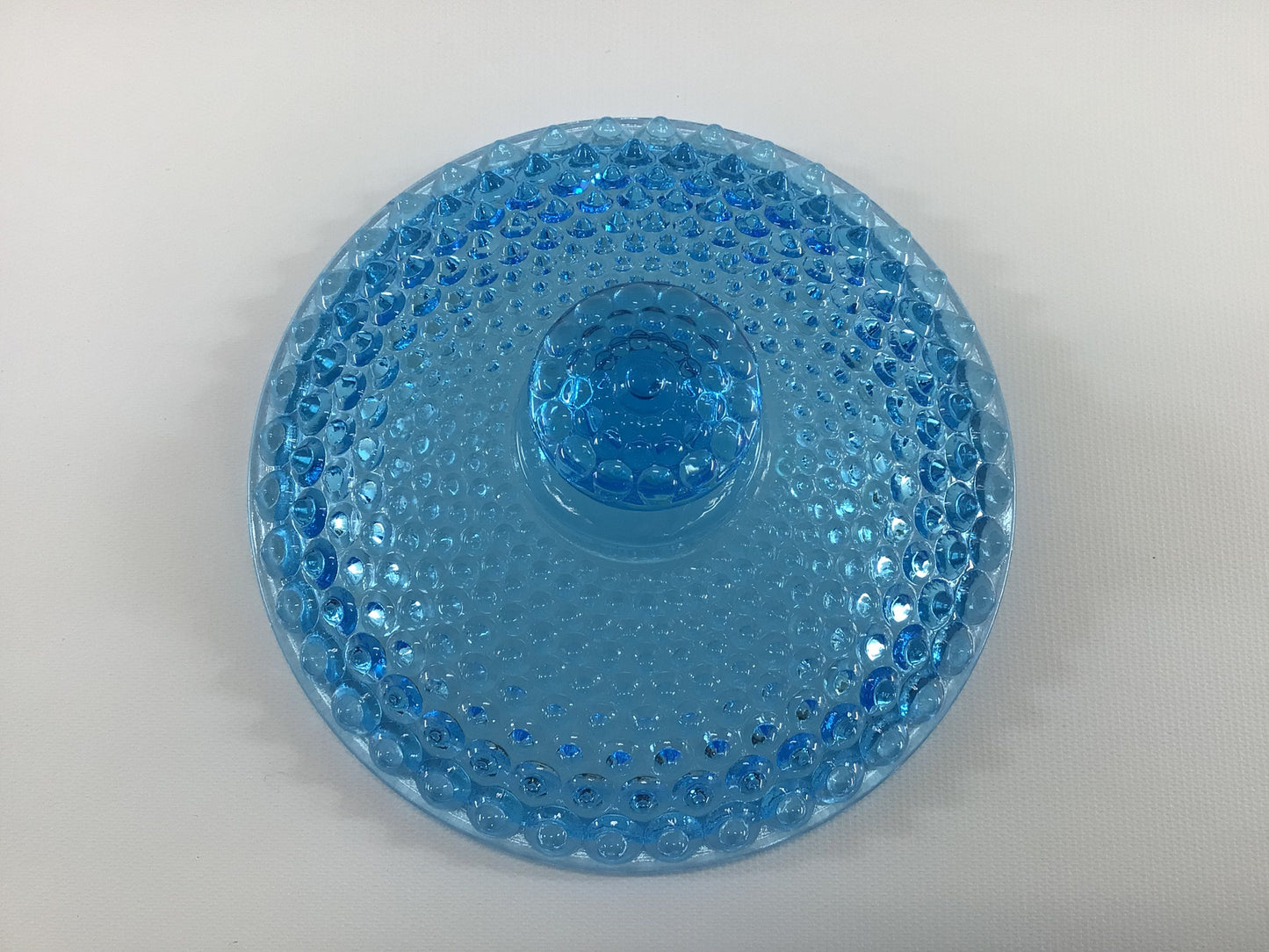 Butter Dish Lid 6" Blue Double-Eye Hobnail Vintage Replacement Part