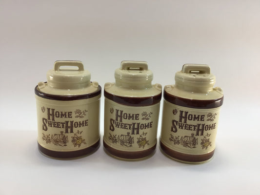 Ceramic Salt & Pepper Shaker Sugar Jar Set Home Sweet Home Milk Cans Vintage Country Farmhouse Home Decor Small Retro Serving Container