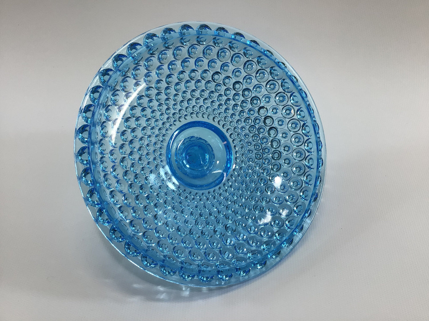 Butter Dish Lid 6" Blue Double-Eye Hobnail Vintage Replacement Part