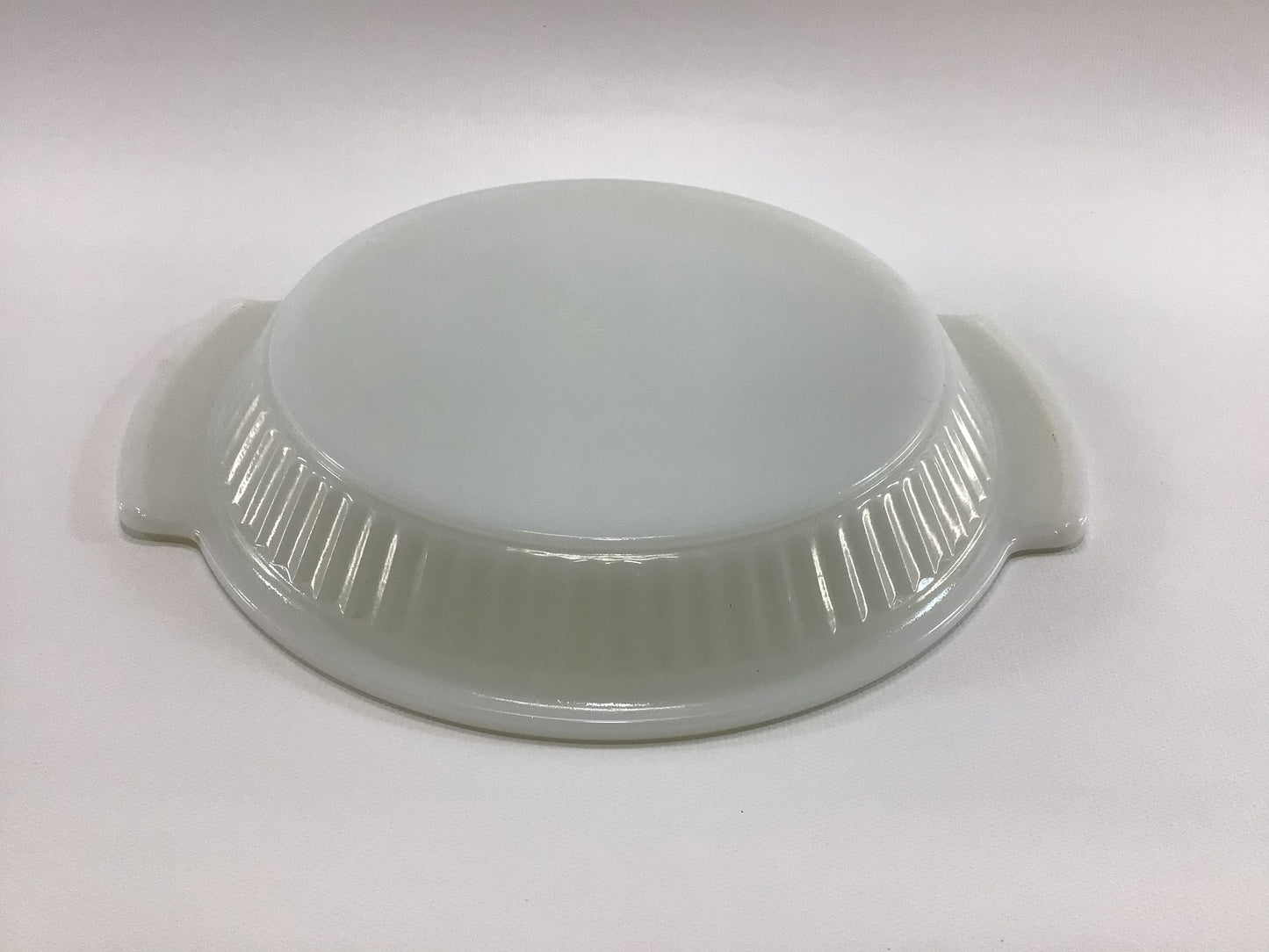 Fire King 9" Pie Plate Vintage Ribbed White Milk Glass