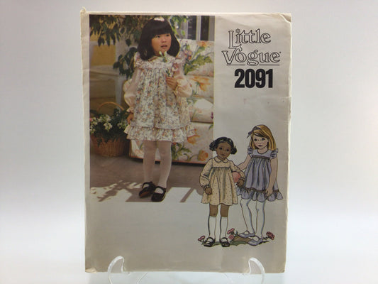 Vintage Little Vogue Sewing Pattern 2091 Toddler's Dress and Jumper Size 2