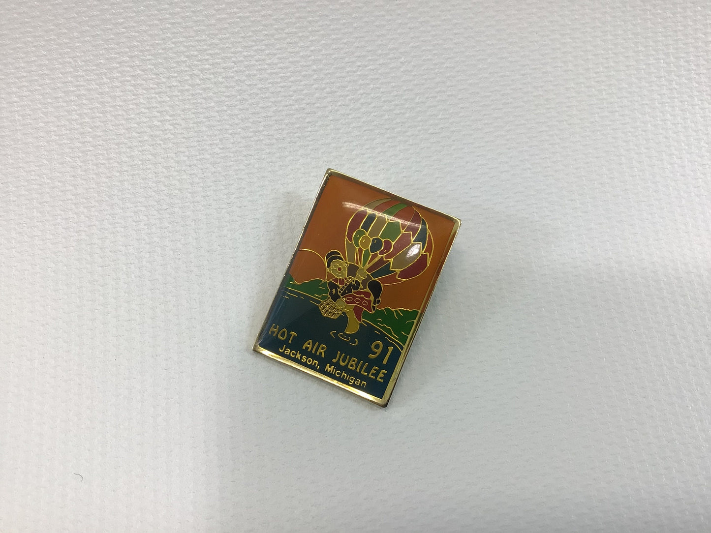 Vintage Hot Air Balloon Festival Hat Pin 1991 Jubilee Jackson Michigan