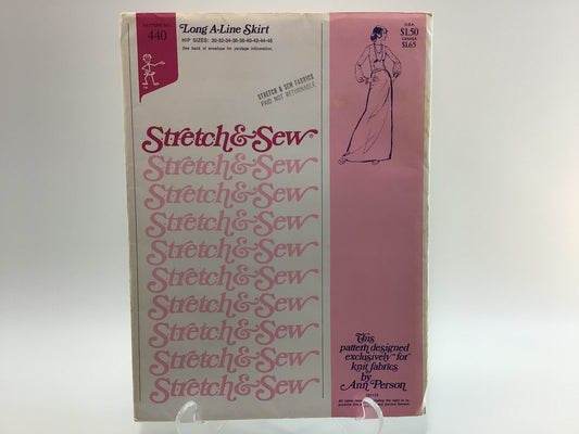 Retro Fashion Sewing Pattern Stretch and Sew Long A Line Skirt 440 Vintage Styles