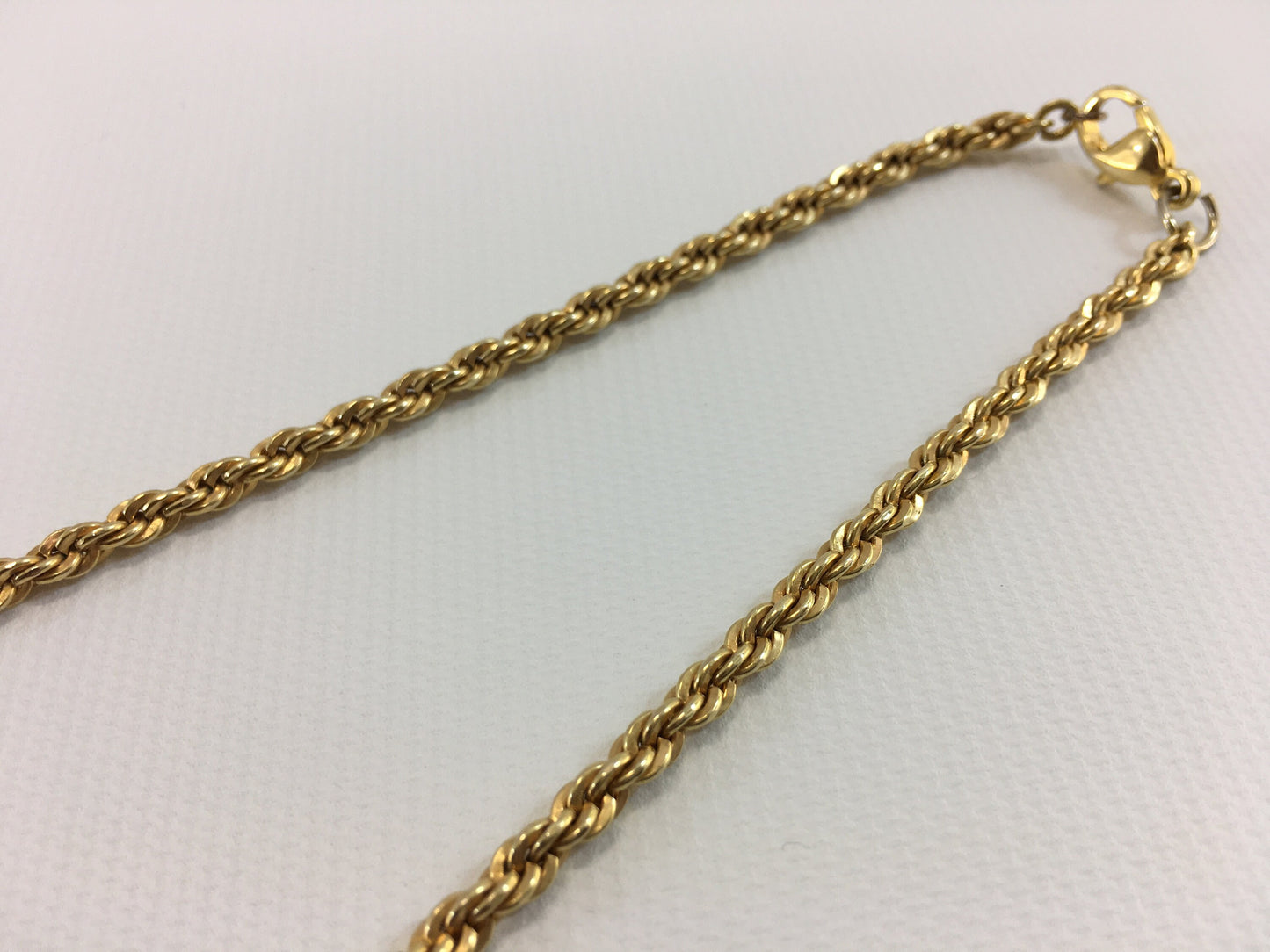 Gold Tone Rope Chain Necklace