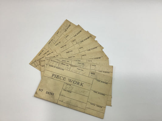 1941 Piece Work Cards Vintage Ephemera Eight First Piece Inspection Cards