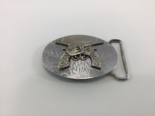 Belt Buckle Vintage Western Theme Six Shooters Fashion Accessory