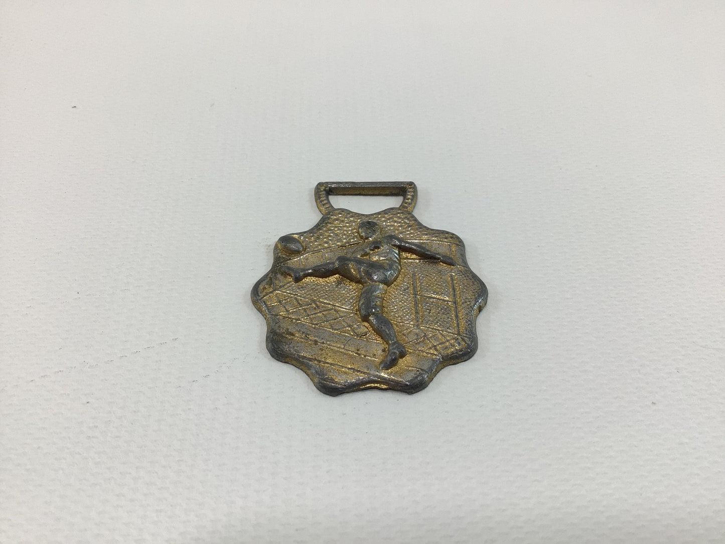 Vintage Football Watch Fob Gold Tone