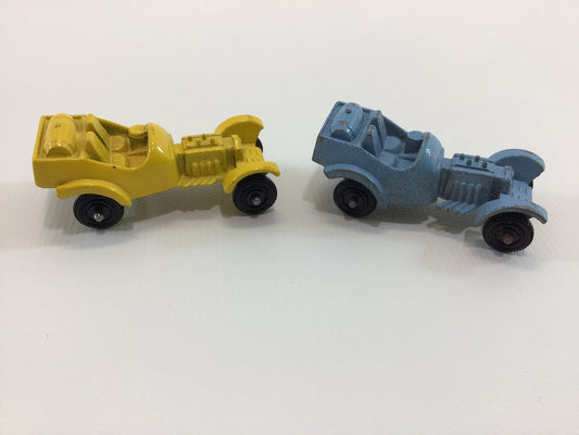 Vintage 1960's Tootsietoy Diecast Toy Cars Roadster Hot Rods Blue and Yellow