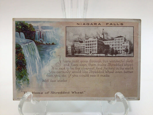 Shredded Wheat Advertising Postcard Vintage Nabisco Niagara Falls Ephemera