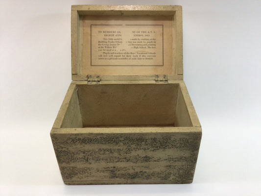 Handmade Vintage Card File Box Primitive Crackle Shabby Chic Finish 1930's Detroit Trade Schools Project