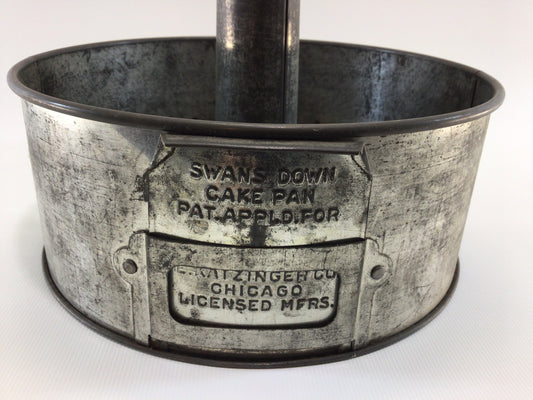 Swans Down 9" Bundt Cake Pan Antique Tin Advertising Collectible Kitchen Home Decor