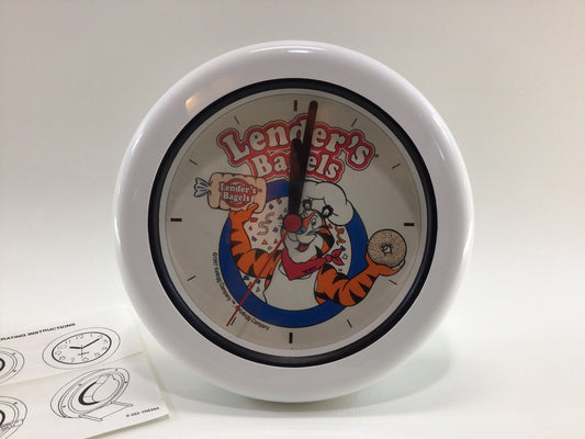 Retro Advertising Wall Clock Kellogg's Tony The Tiger and Lender's Bagels