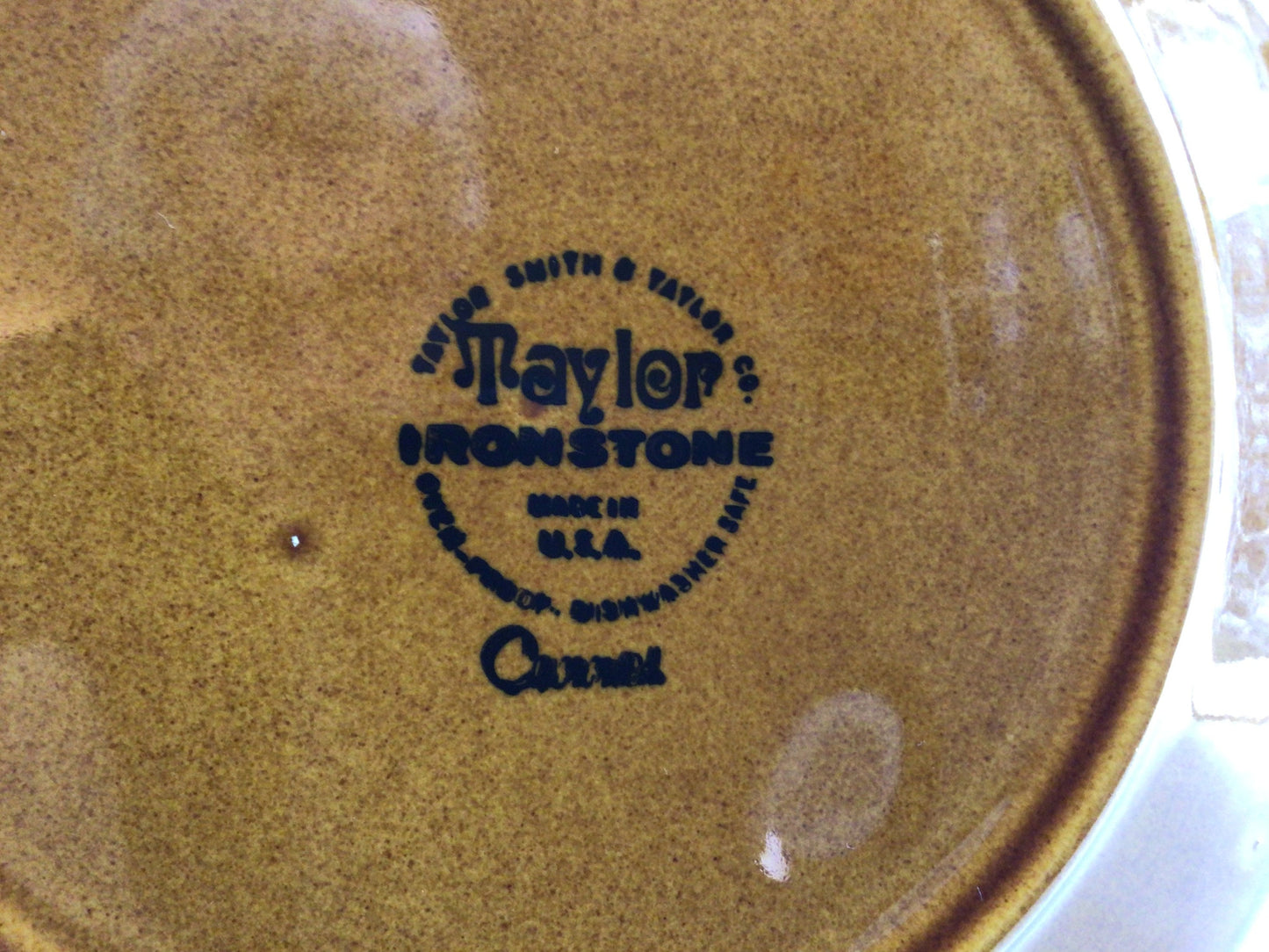 Taylor Ironstone Atomic Onion Brown 10" Plate Vintage Replacement Piece