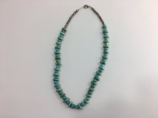 Turquoise Beaded Sterling Silver 925 Necklace