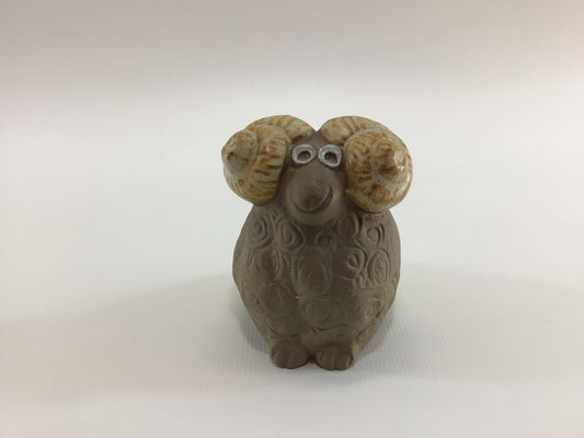 Retro 3" Ceramic Ram Figurine Vintage Collectible Home Decor