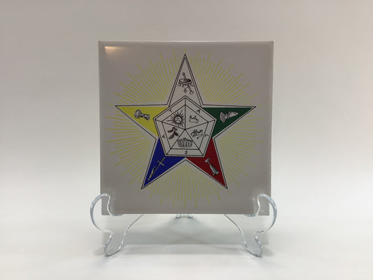 Eastern Star Masonic Ceramic Trivet Vintage Kitchen Decor