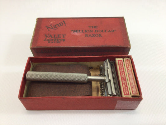 Valet Auto Strop Safety Razor Blades and Strop in Original Box Vintage Shaving Accessory