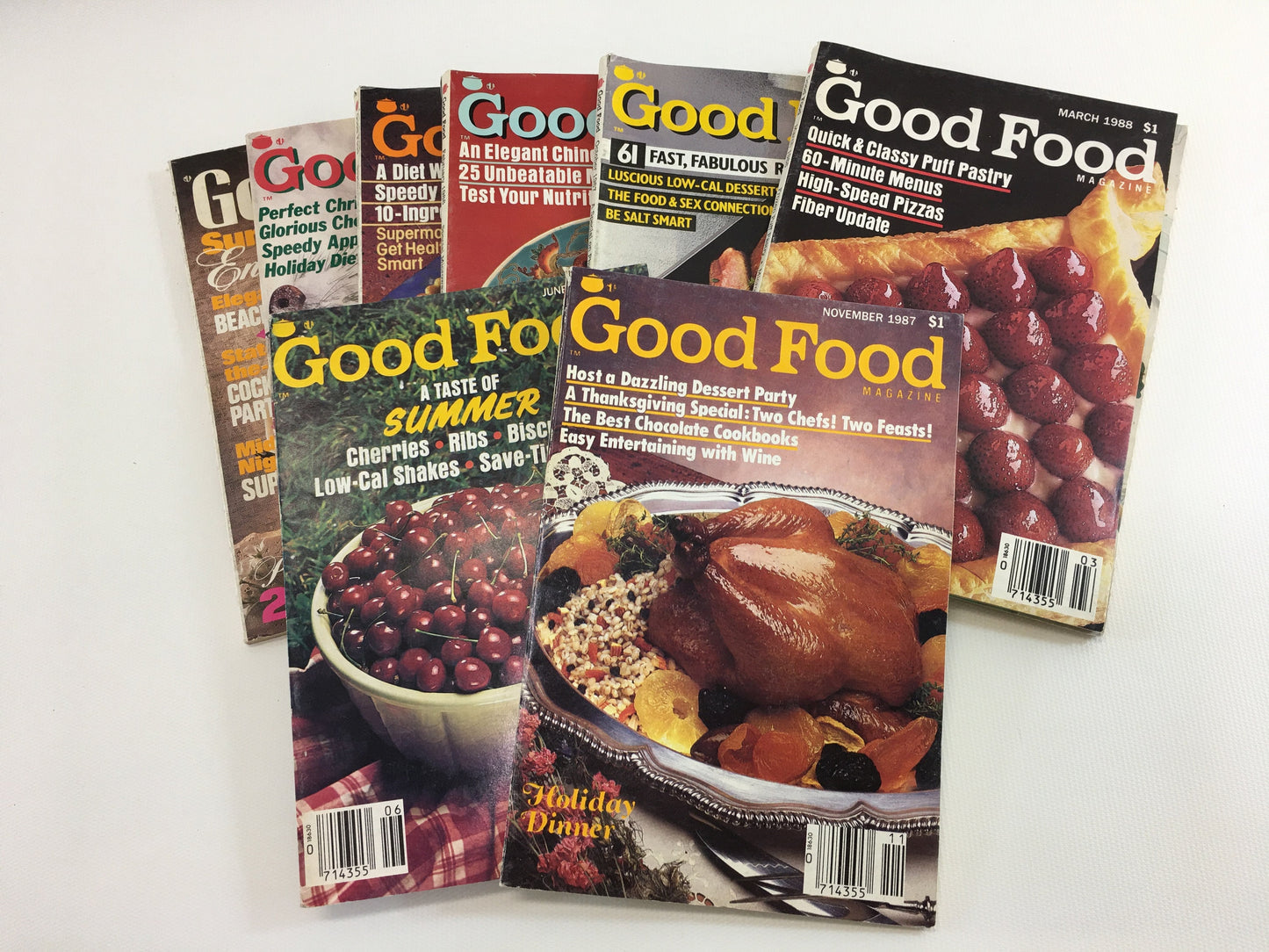 Vintage Good Food Magazine Cookbooks Summer Quick Easy Seafood Chinese Christmas Holiday Thanksgiving Entrees Entertaining Dessert Recipes