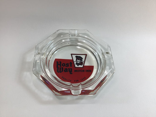 Host Way Motor Inn Glass Ashtray Vintage New York Advertising Collectible