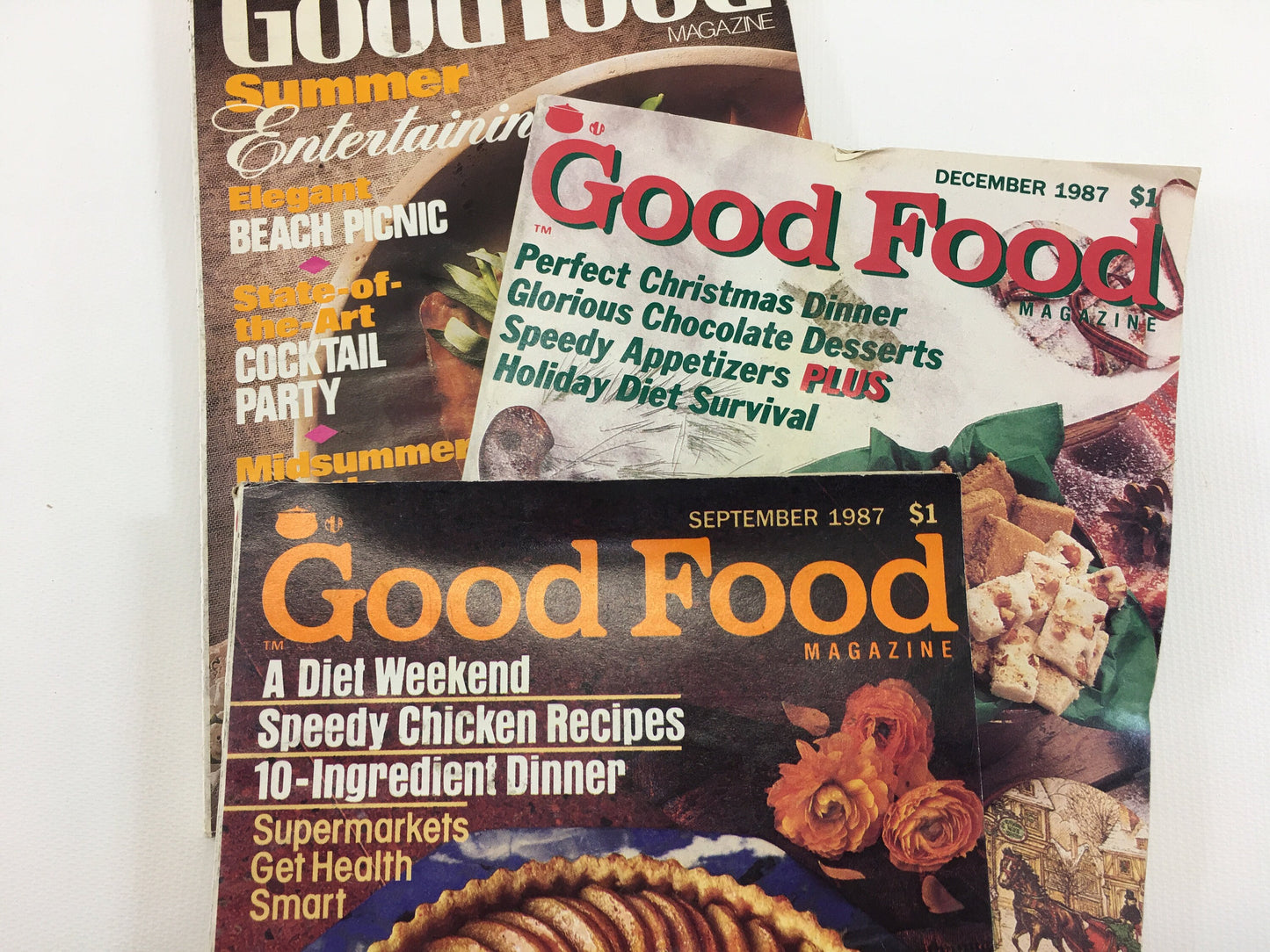 Vintage Good Food Magazine Cookbooks Summer Quick Easy Seafood Chinese Christmas Holiday Thanksgiving Entrees Entertaining Dessert Recipes