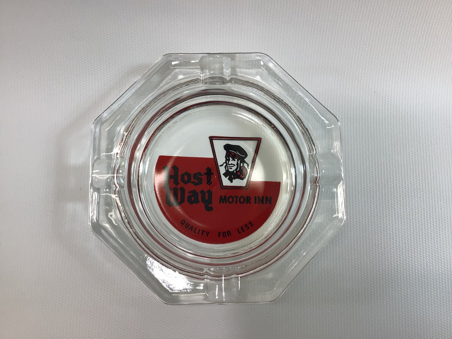 Host Way Motor Inn Glass Ashtray Vintage New York Advertising Collectible