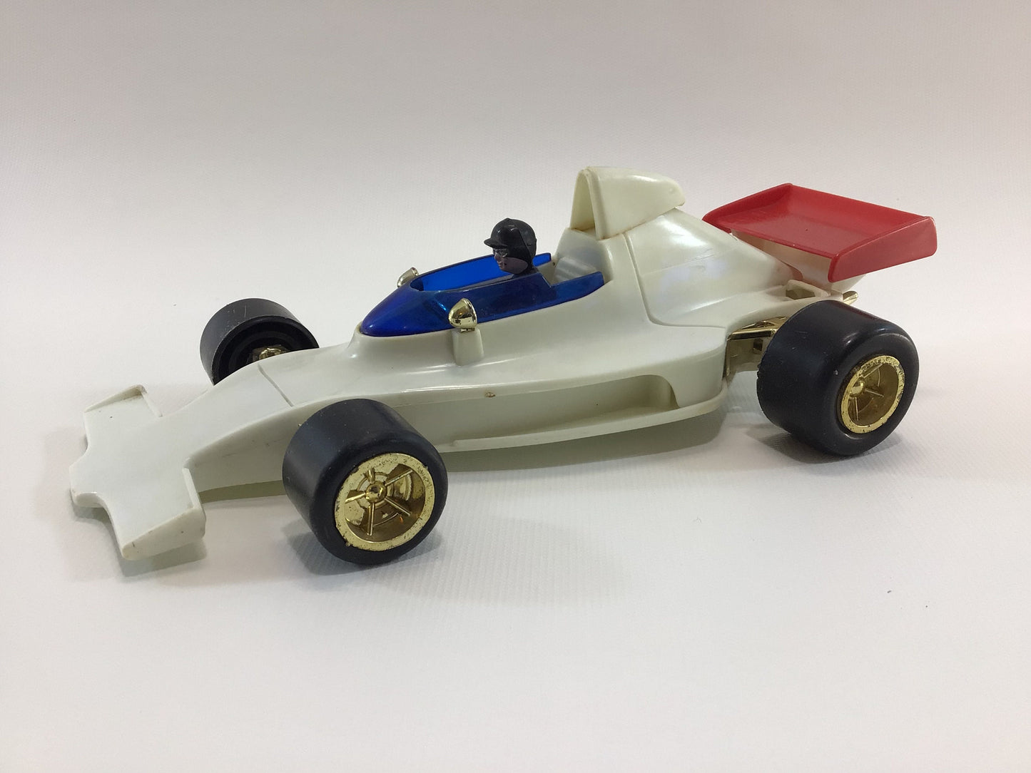 1970s Lucky Wind-up Toy Race Car  Vintage Indy Racer Nonworking Shelf Sitter Only