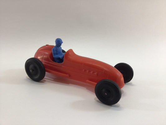 1960s Toy Race Car Red No 7 Processed Plastics Boattail Era Style Racer