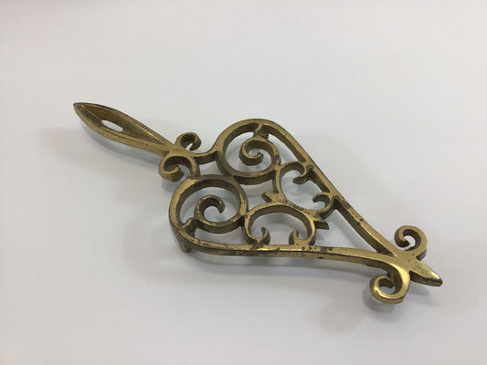 Decorative Gold Tone Sad Iron Trivet Vintage Cast Iron Home Decor