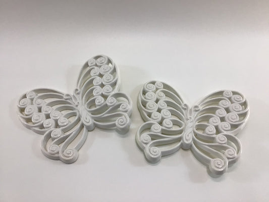 Vintage Butterflies Burwood Wall Decor Set 3D White Plastic 1978