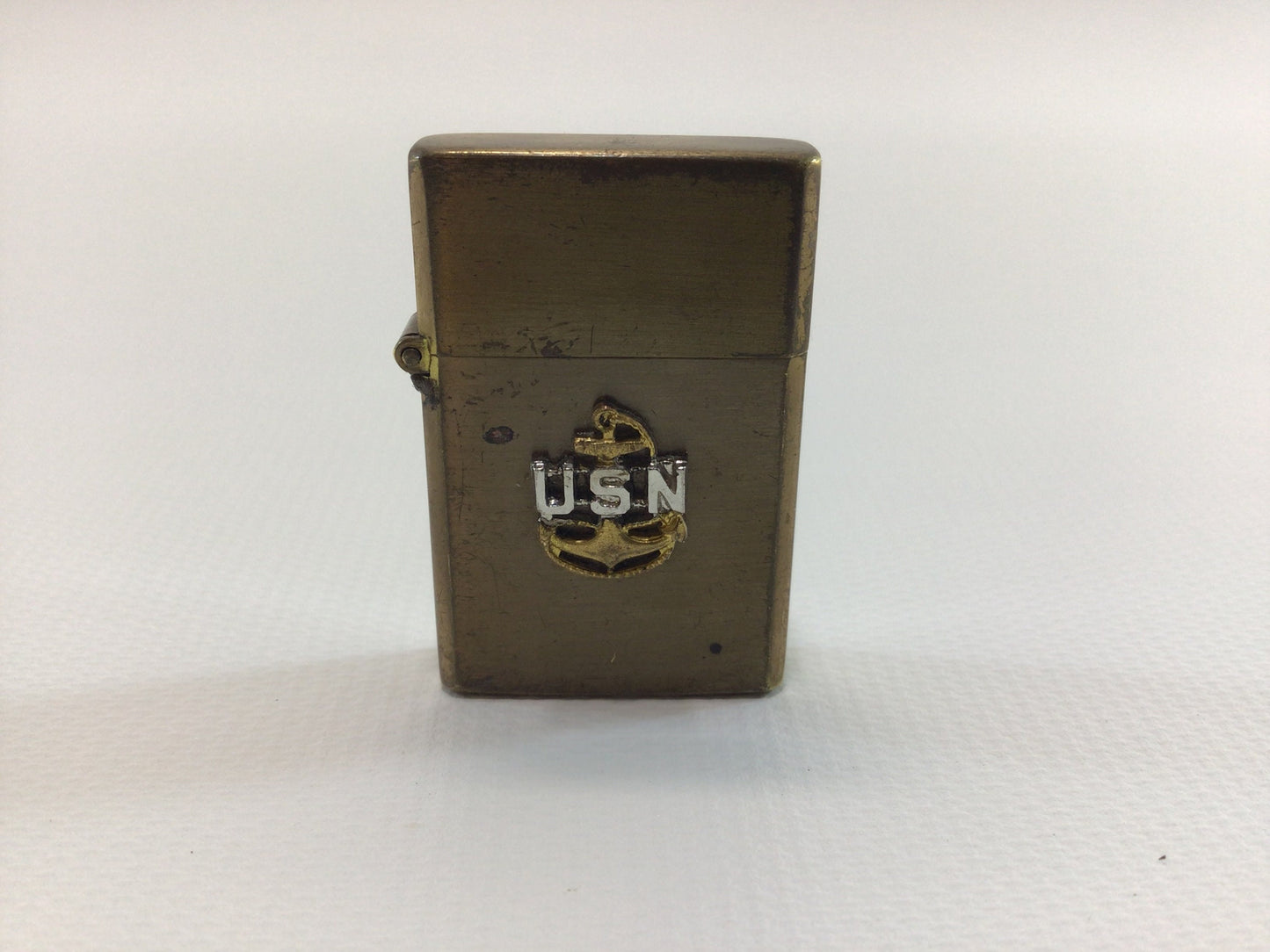 Miniature Brass USN Cigarette Lighter Vintage Made in Japan Tobacciana Collectible