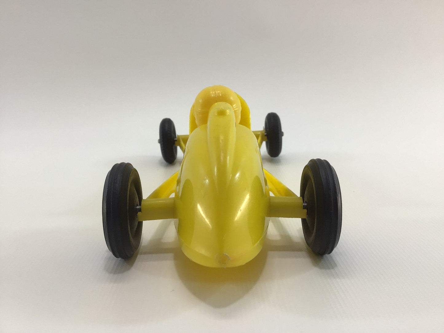 1960s Toy Race Car Yellow No 7 Processed Plastics Boattail Era Style Racer