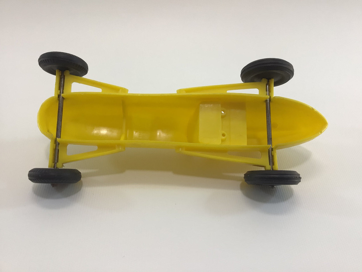 1960s Toy Race Car Yellow No 7 Processed Plastics Boattail Era Style Racer