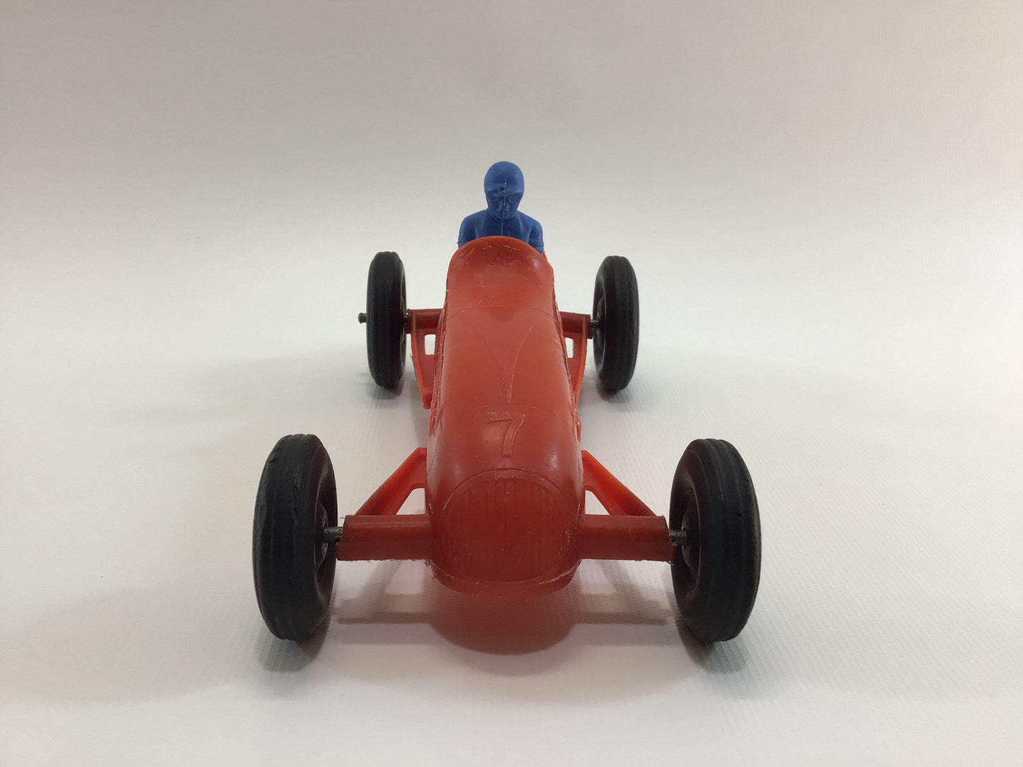 1960s Toy Race Car Red No 7 Processed Plastics Boattail Era Style Racer