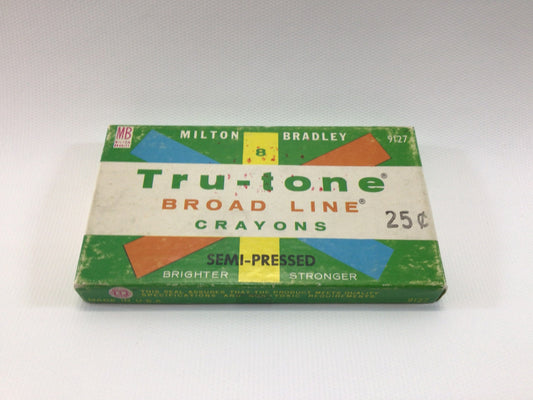 Milton Bradley Tru - tone Broad Line Semi Pressed Crayons Vintage Artist Chalk
