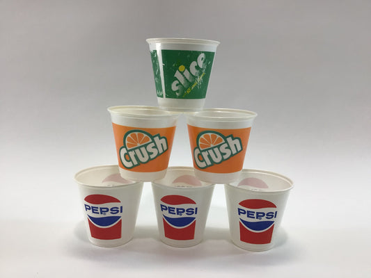 Sample Size Solo Cups Pepsi Orange Crush Slice 3 1/2 fl oz Vintage Advertising Collectibles