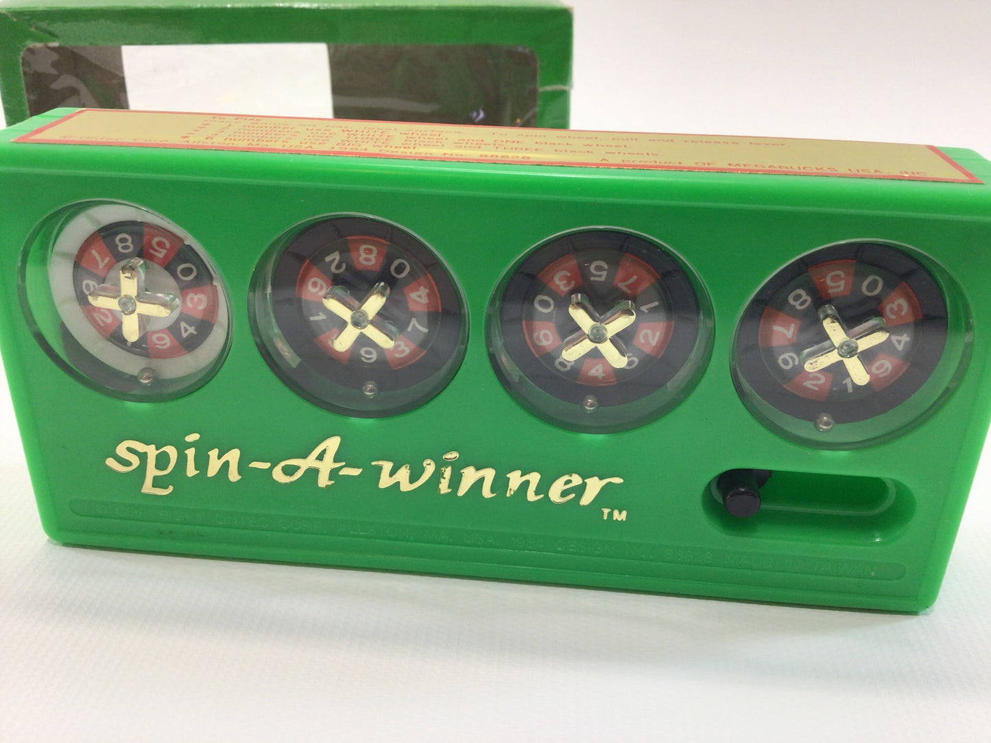 Handheld Lotto Spin A Winner Game 1980s Vintage Kitschy Mechanical Toy