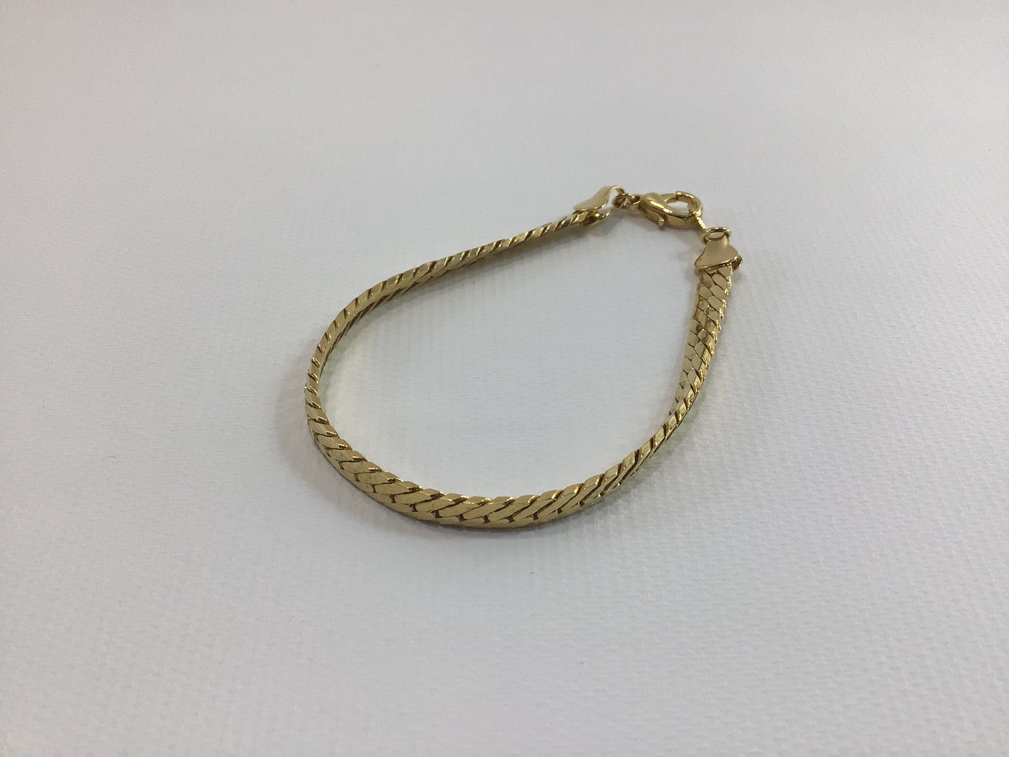 Herringbone Chain Bracelet Gold Tone Vintage Costume Fashion Jewelry