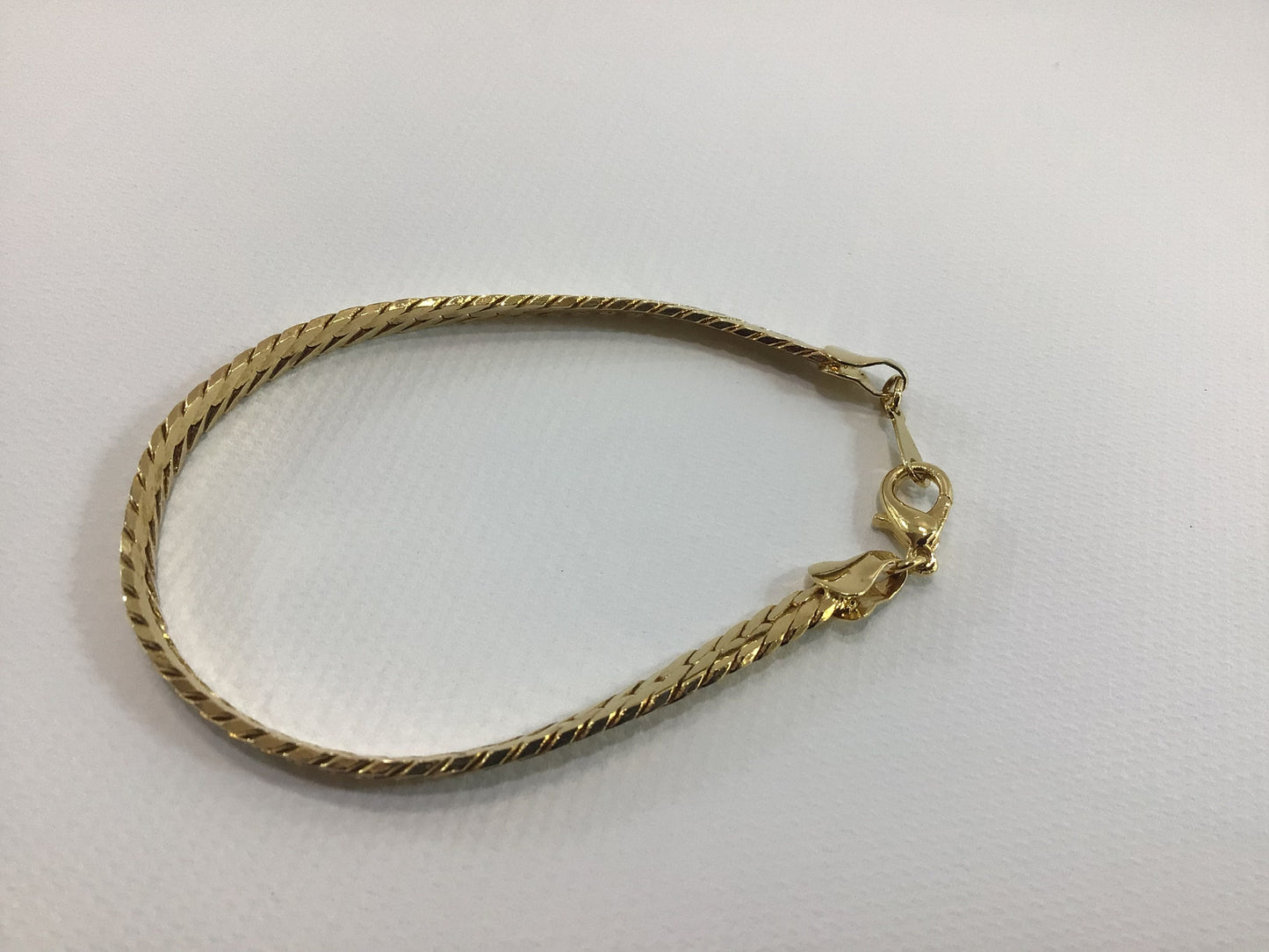 Herringbone Chain Bracelet Gold Tone Vintage Costume Fashion Jewelry