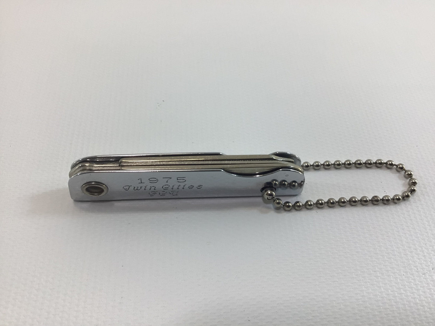 Vintage Keychain Manicure Tool Penknife Chrome Finish 1975 Twin Cities FCU