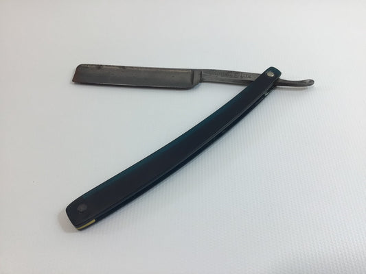 Antique Straight Razor Blue Royal Koken Barbers St Louis Blade Made in Germany Blue Swirl Handle