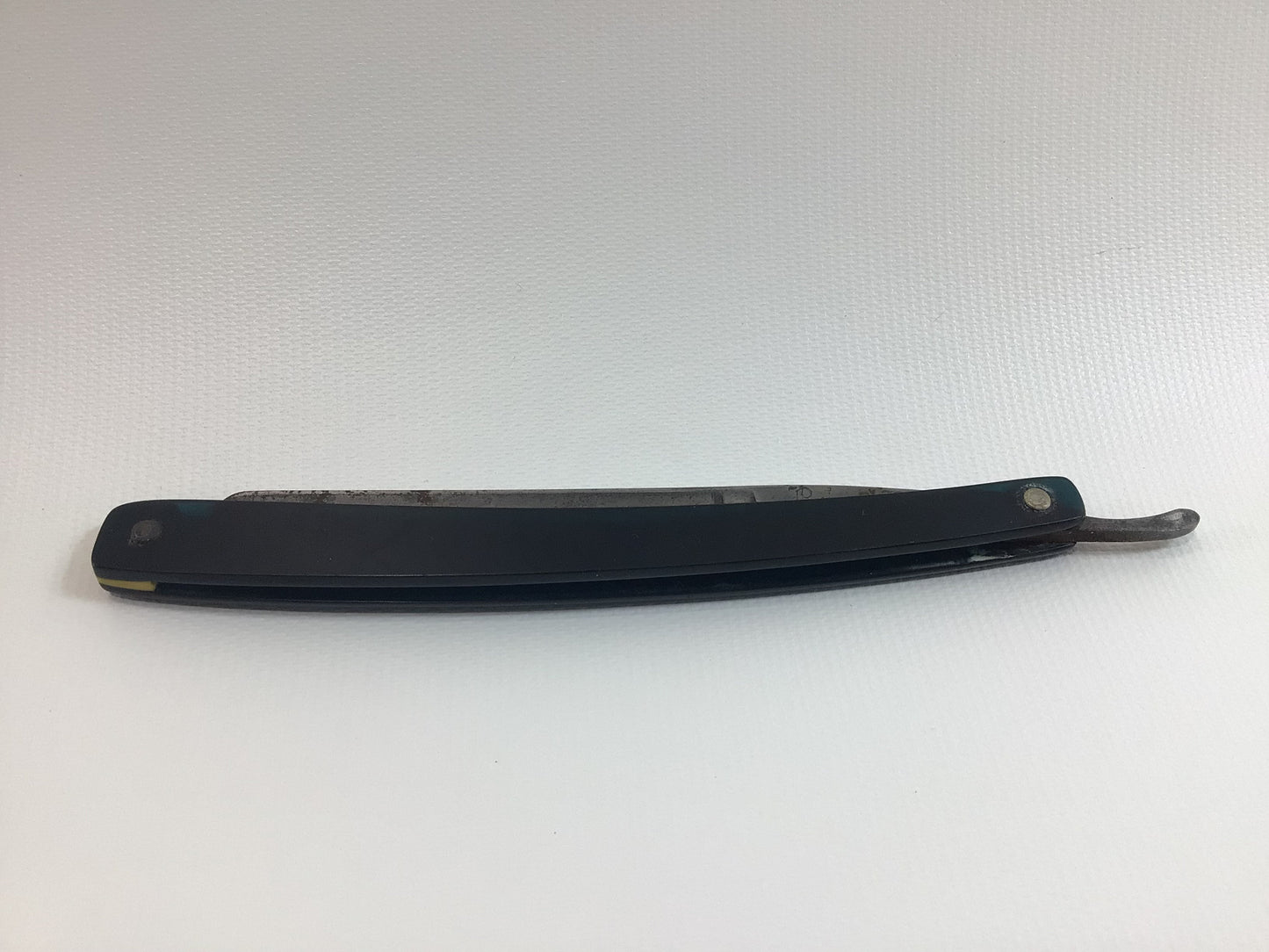 Antique Straight Razor Blue Royal Koken Barbers St Louis Blade Made in Germany Blue Swirl Handle