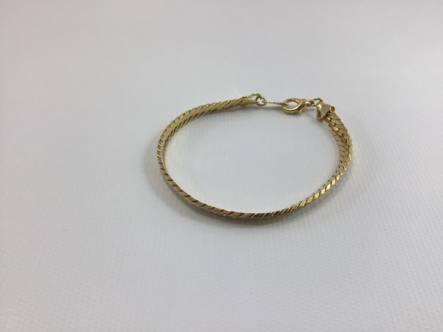 Herringbone Chain Bracelet Gold Tone Vintage Costume Fashion Jewelry