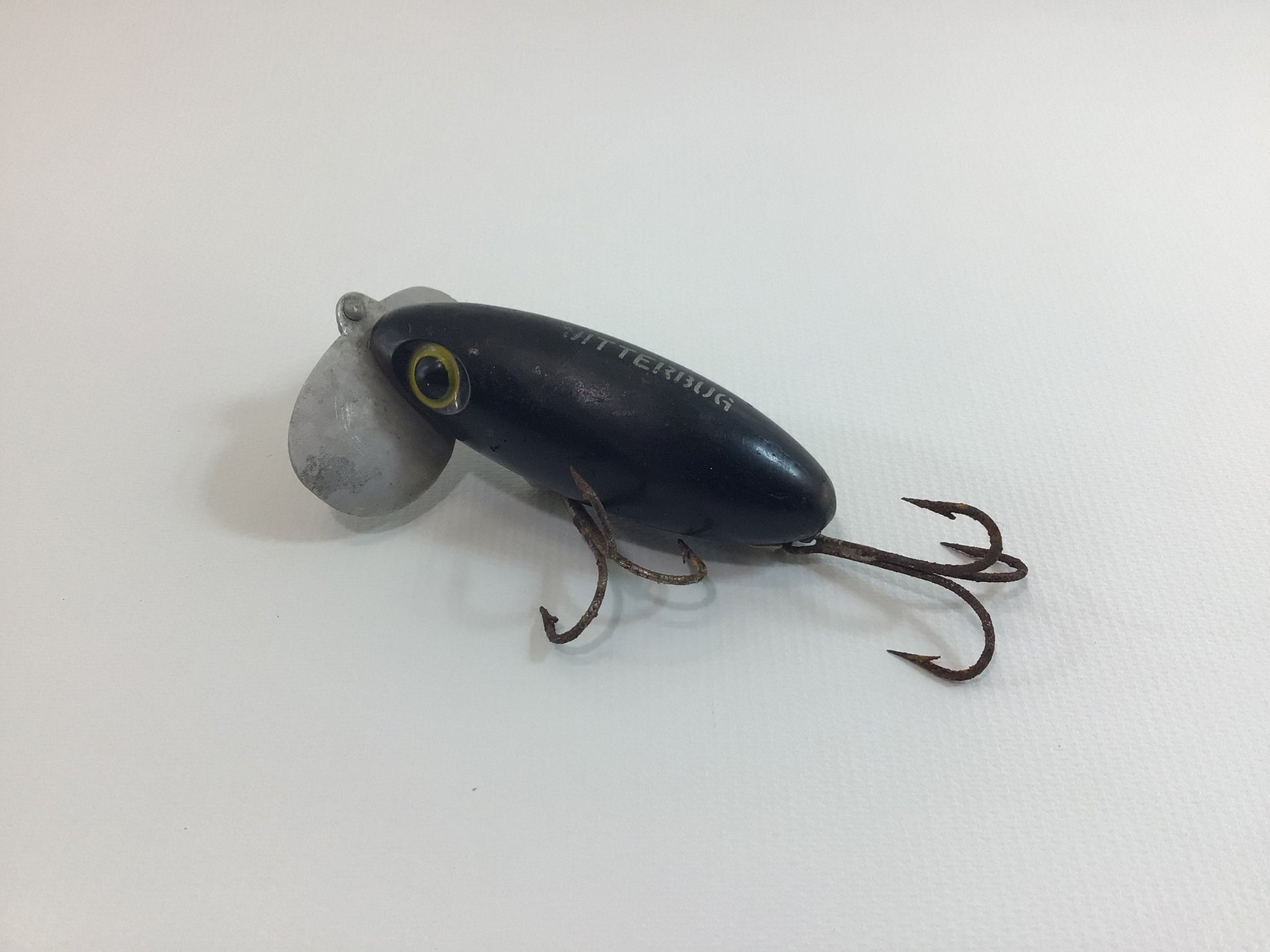 Black Jitterbug Vintage Fred Arbogast Fishing Lure Akron Ohio – t42 Emporium