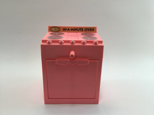 Vintage Toy Oven 1972 Ideal Toys In A Minute Pink Hard Plastic Kitchen Appliance