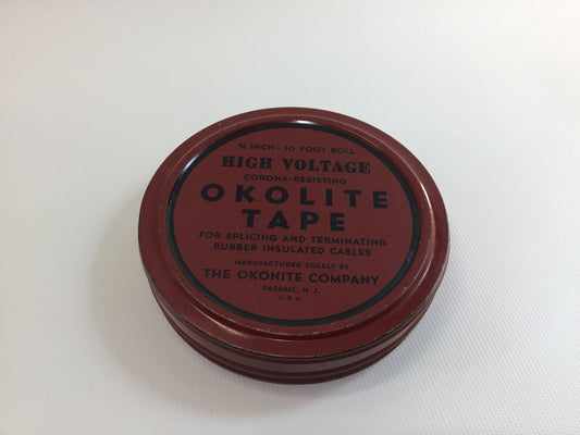 Vintage Advertising Tin Can Okolite Tape High Voltage Corona Resisting