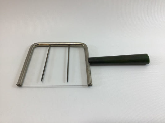 Cheese Cutter Vintage Dining Party Utensil with Green Catalin Handle Slices 3" Brick Cheese Mid Century Kitchen Gadget