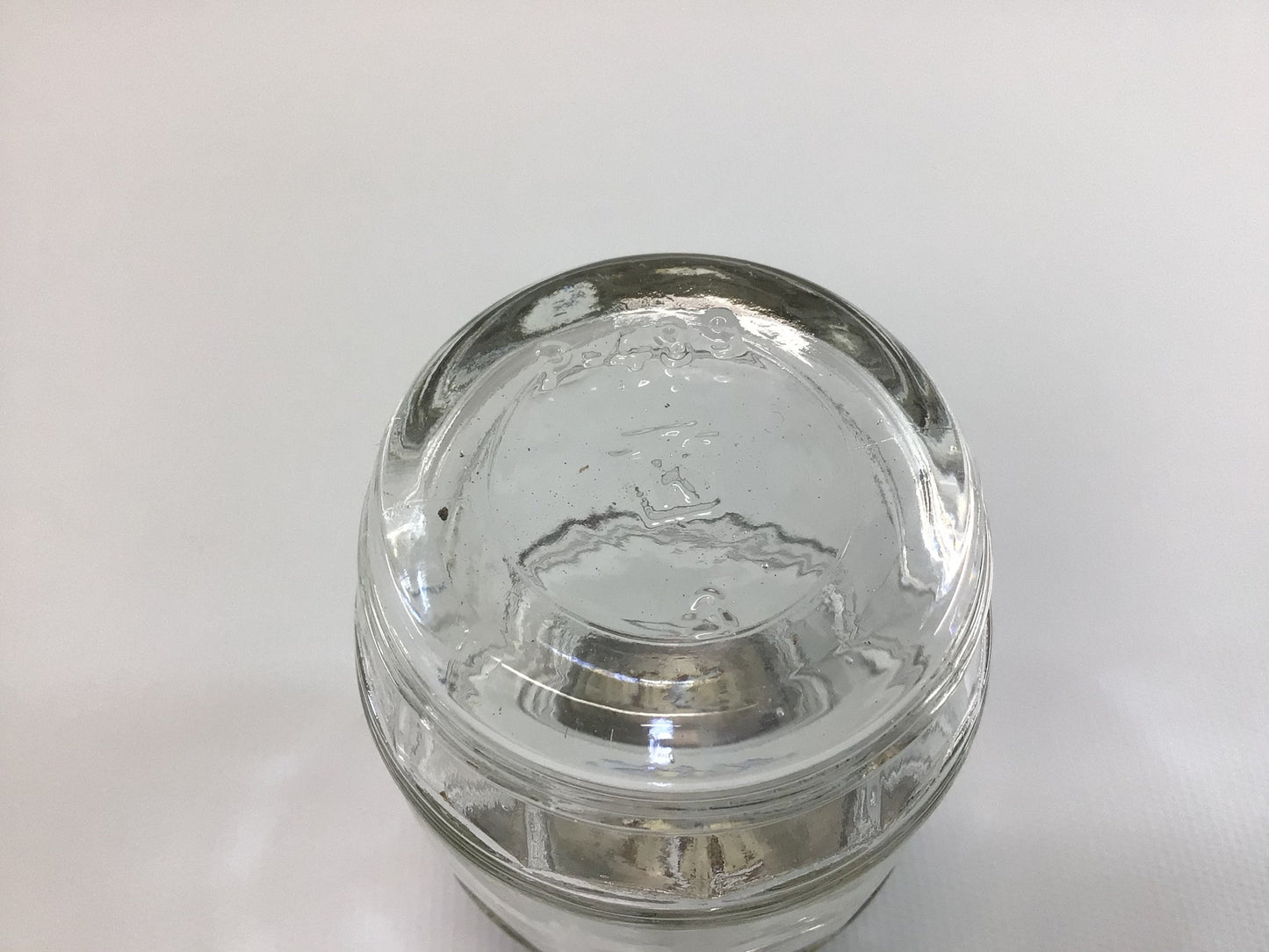 Vintage Battleship Mustard Jar Coin Bank Barrel Shape Knox Glass Co with Black and Gold Lid