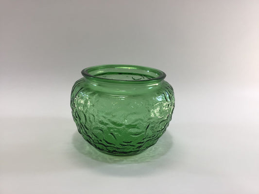 Rose Bowl Vase Retro Green Glass Brody Co Cleveland Made in USA Vintage Floral Arranging Home Decor Bookshelf  Table Centerpiece Mantle