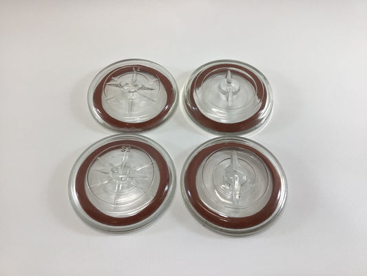 3" Glass Canning Jar Lids with Rings 4 in Total  Vintage Replacement Kitchen Gadget Utensil Accessory Farmhouse Country Cottage Home Decor