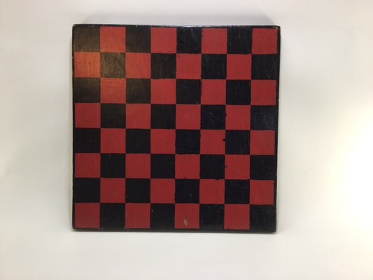 Handmade Footed Checkers Game Board Primitive Rustic Vintage Americana Country General Store Home Decor Black and Red Painted 3/4" Plywood